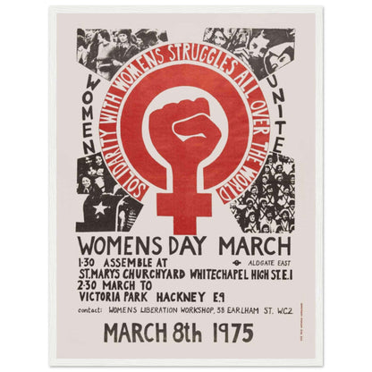 International Womens Day 1975 vintage political art poster advocating womens rights and equality