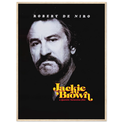 Cult film poster print of Jackie Brown with Robert De Niro, a gritty 1990s movie art piece ideal for home theaters and movie lovers.