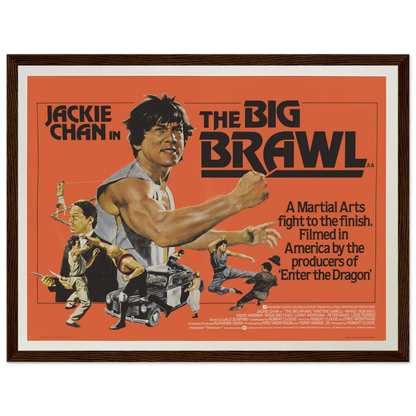 Retro movie art print of Jackie Chan: The Big Brawl, a vibrant collectible piece celebrating the golden age of 1980s kung fu cinema.