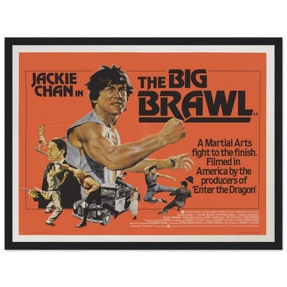 Step into the world of classic martial arts cinema with this vintage Jackie Chan movie poster from The Big Brawl, his first major U.S. film release. This poster showcases dynamic action artwork, capturing the spirit and charisma that made Jackie Chan a global star. With its bold colors, classic 1980s style, and retro cinematic energy, this poster is a must-have for collectors, martial arts fans, or anyone looking to add a punch of personality to their wall decor. Printed on high-quality stock, it's a true p