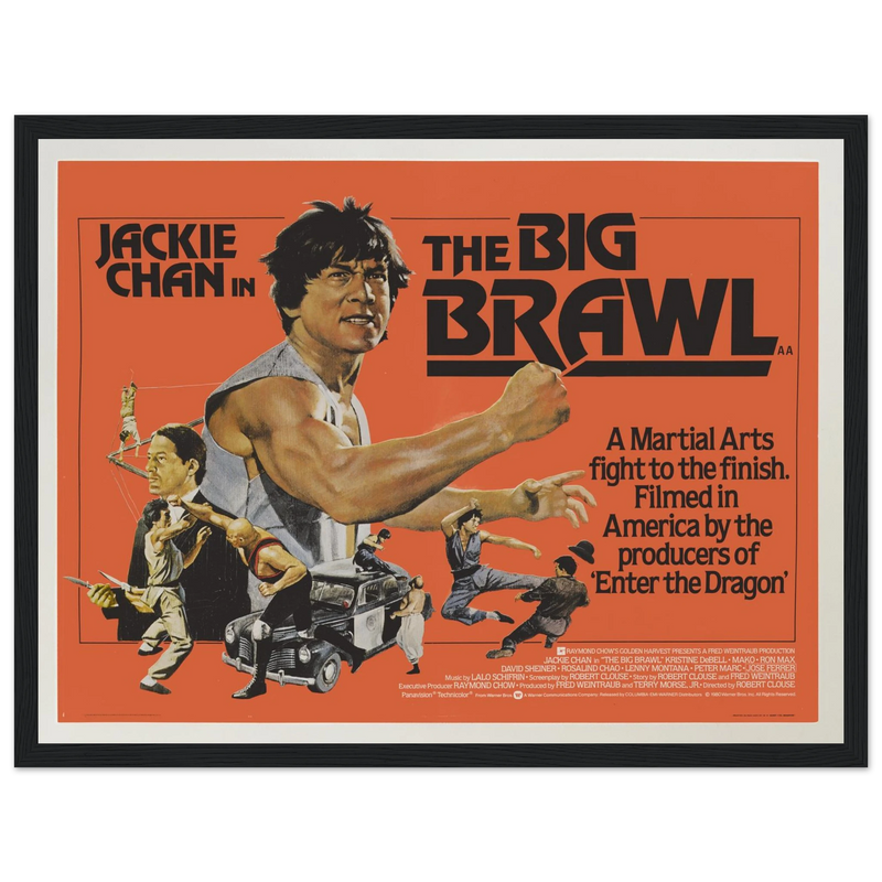 Step into the world of classic martial arts cinema with this vintage Jackie Chan movie poster from The Big Brawl, his first major U.S. film release. This poster showcases dynamic action artwork, capturing the spirit and charisma that made Jackie Chan a global star. With its bold colors, classic 1980s style, and retro cinematic energy, this poster is a must-have for collectors, martial arts fans, or anyone looking to add a punch of personality to their wall decor. Printed on high-quality stock, it's a true p