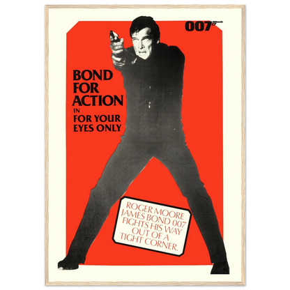 Film art poster of James Bond: For Your Eyes Only (1981), featuring bold retro design and timeless spy movie sophistication.