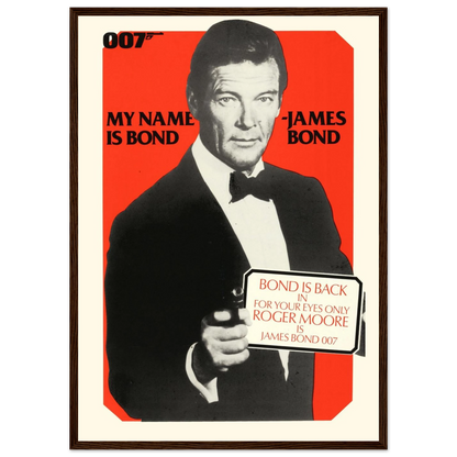 High-quality poster print of For Your Eyes Only (1981), capturing the intrigue, style, and adventure of Roger Moore’s classic Bond era.