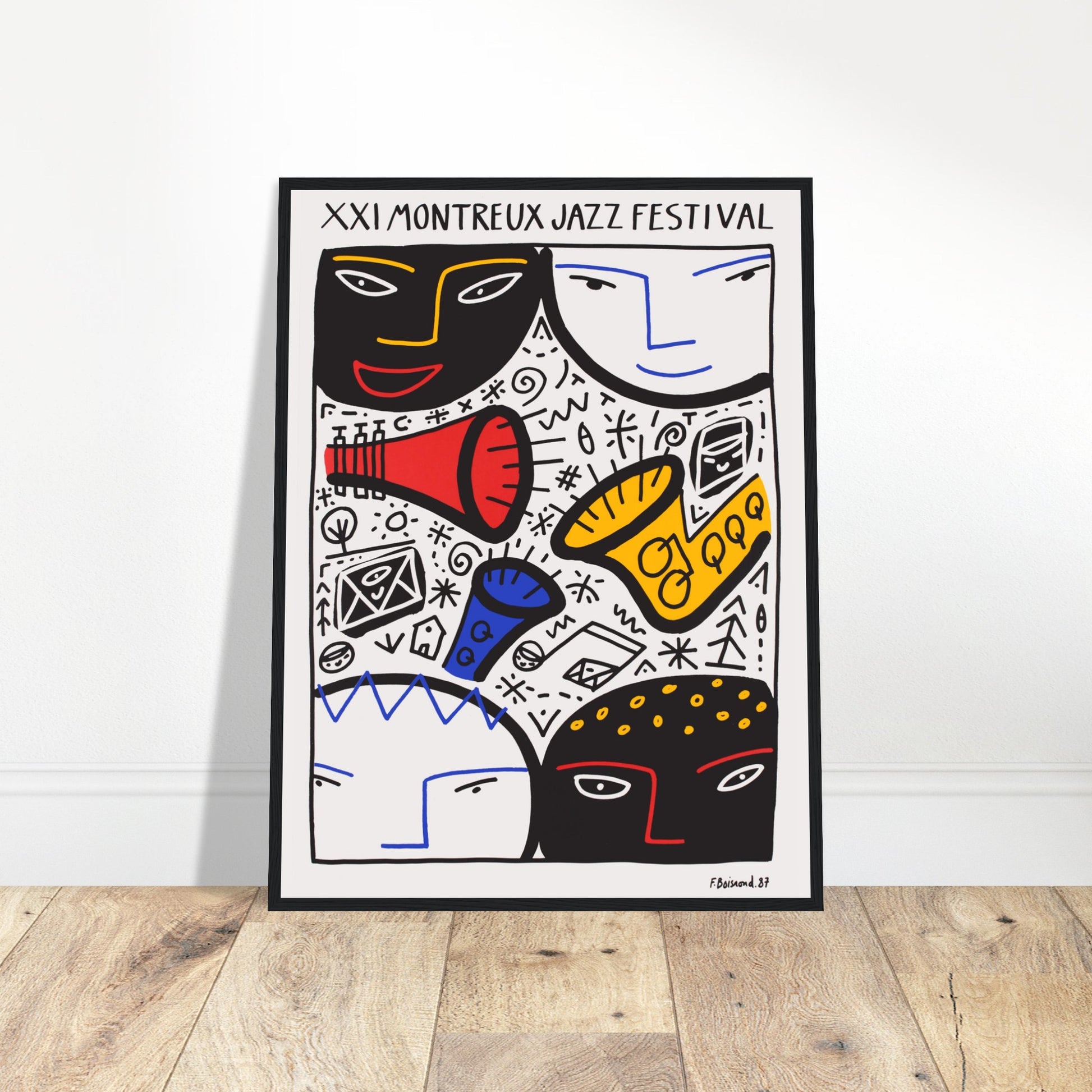 Celebrate the legendary Montreux 1987 Jazz Festival with this vintage poster. A perfect piece of musical history and iconic wall art. Shop now!