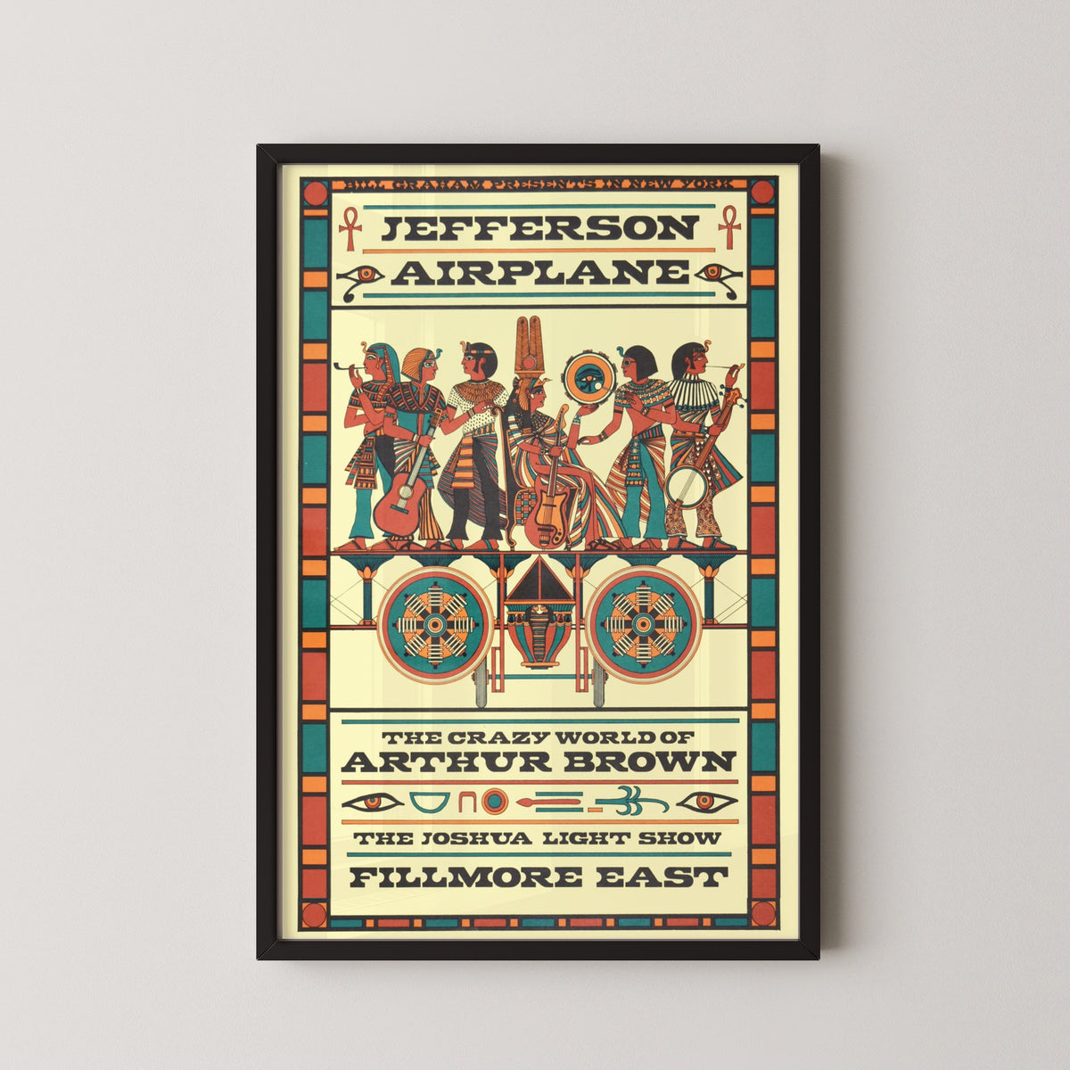 jefferson airplane egyptian – black frame mockup