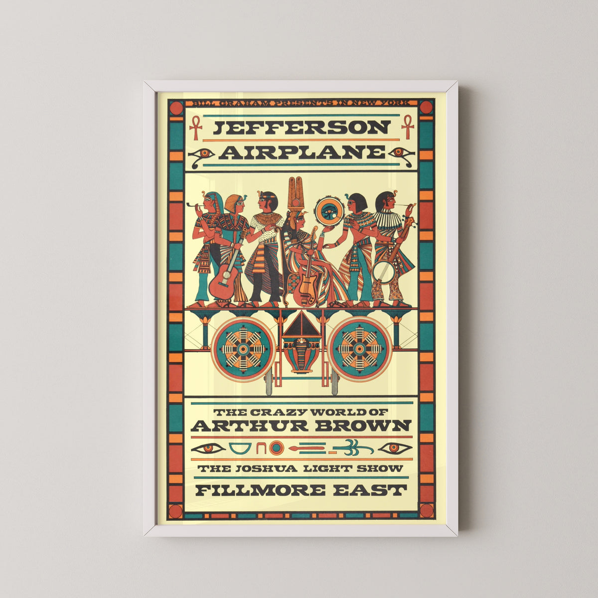 jefferson airplane egyptian – white frame mockup