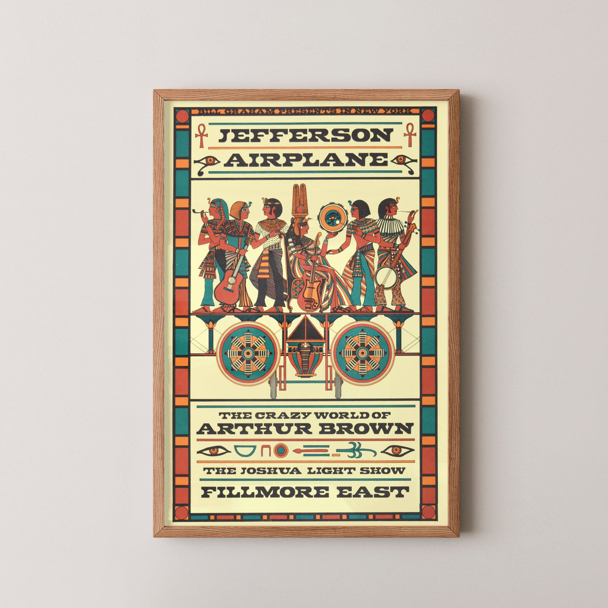 jefferson airplane egyptian – wood frame mockup
