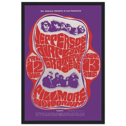 Iconic Jefferson Airplane psychedelic poster featuring vibrant 60s artwork. A must-have for classic rock fans, collectors, and vintage music lovers.