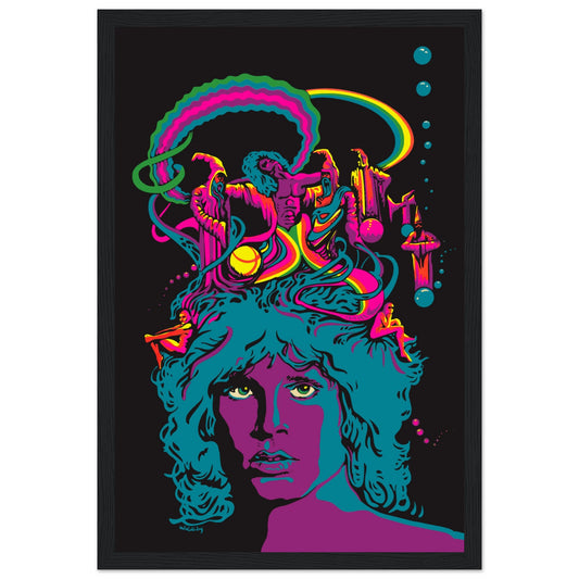  conic Jim Morrison poster featuring the legendary Doors frontman. Perfect for classic rock fans, vintage music decor, and collectors!