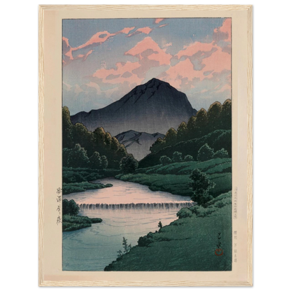 Fine-art reproduction of Mount Kamagadake by Kawase Hasui, preserving the texture and subtle tones of this 1940s Shin-Hanga classic.