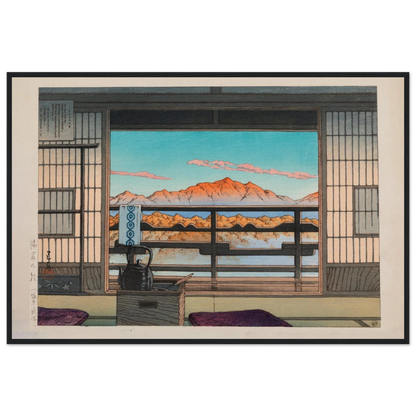 Japanese art decor print Morning at the Arayu Baths by Hasui, perfect wall art for serene interiors and lovers of traditional culture.