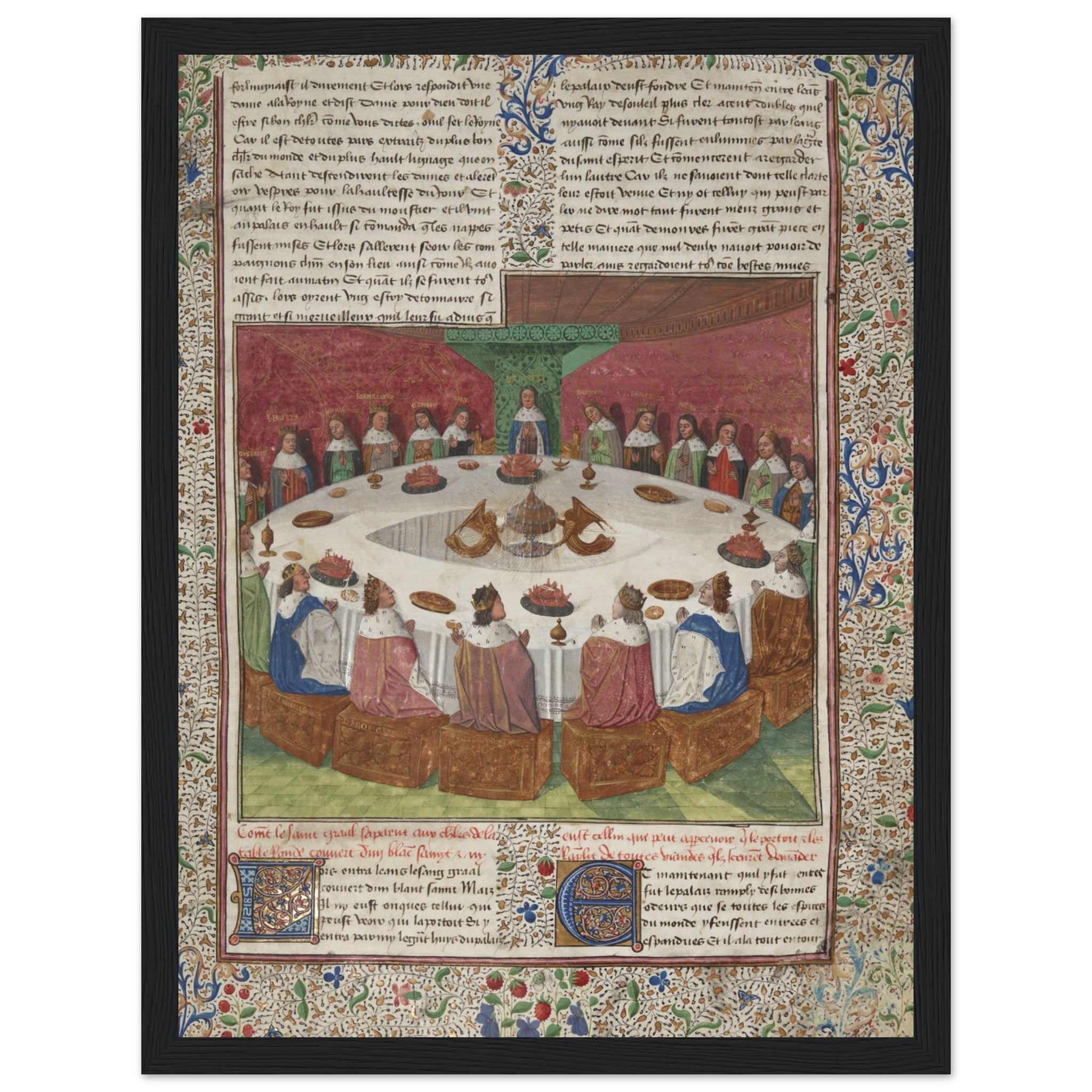 Stunning King Arthur’s Knights poster, inspired by medieval codex illustrations. Perfect for history lovers & vintage art collectors. Shop now!