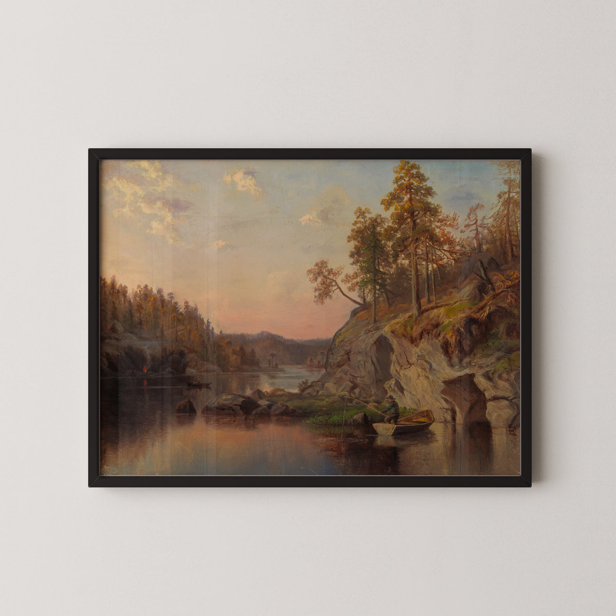 Landscape from Häme by Emma Gyldén, art print in a black frame