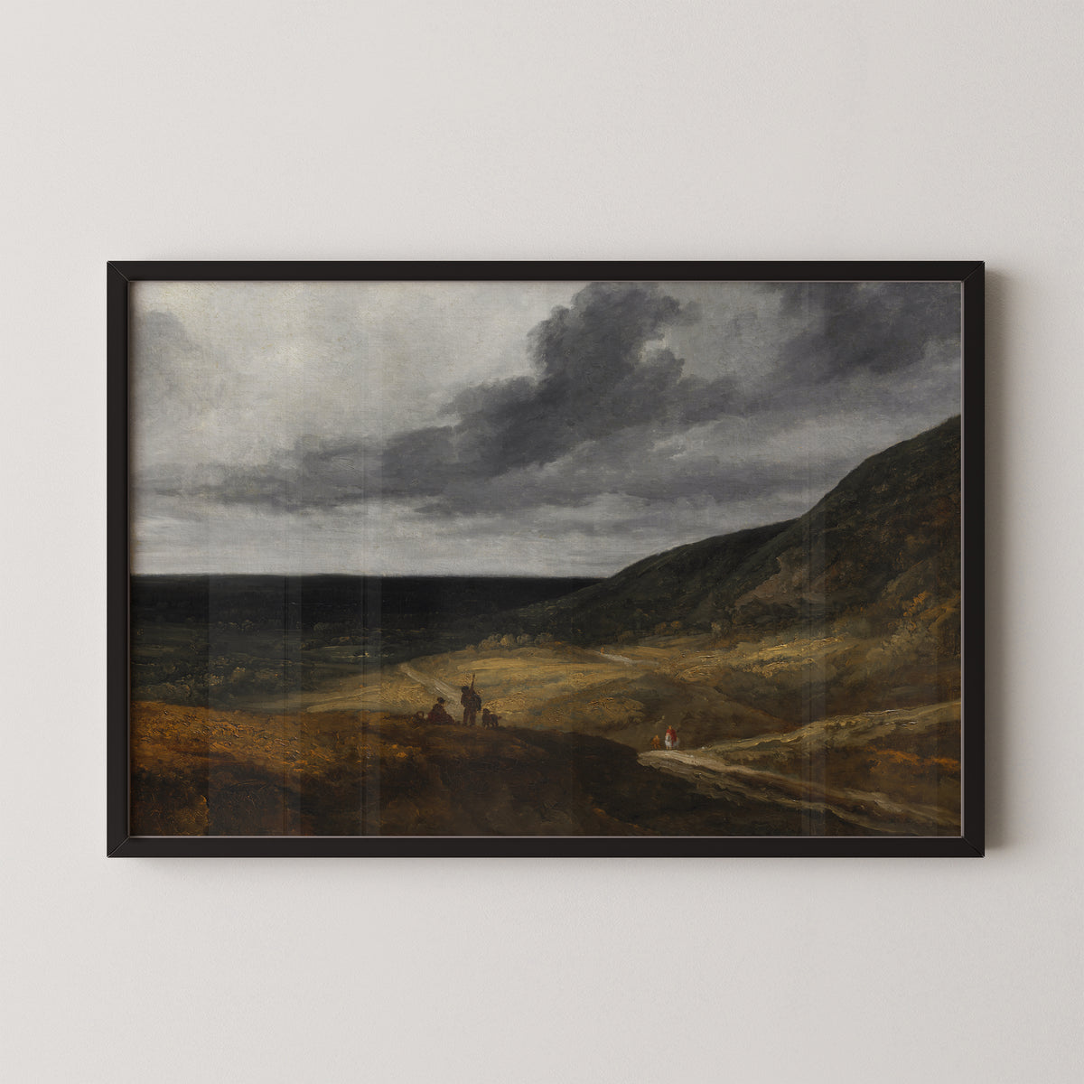 Landscape Near Paris by Georges Michel, art print in a black frame