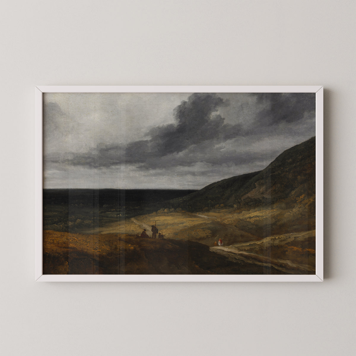 Landscape Near Paris by Georges Michel, art print in a white frame