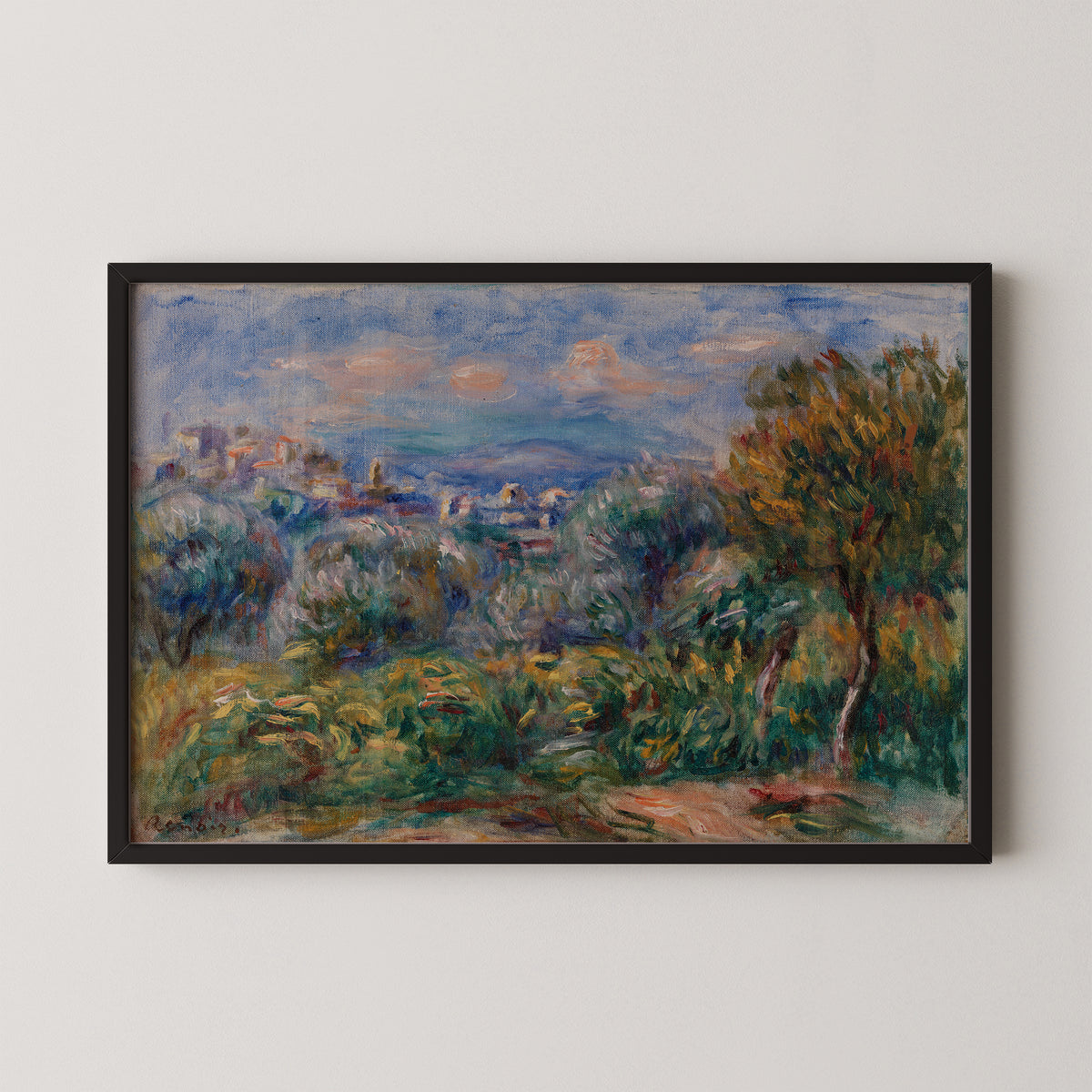 Landscape (Paysage) by Pierre-Auguste Renoir, art print in a black frame