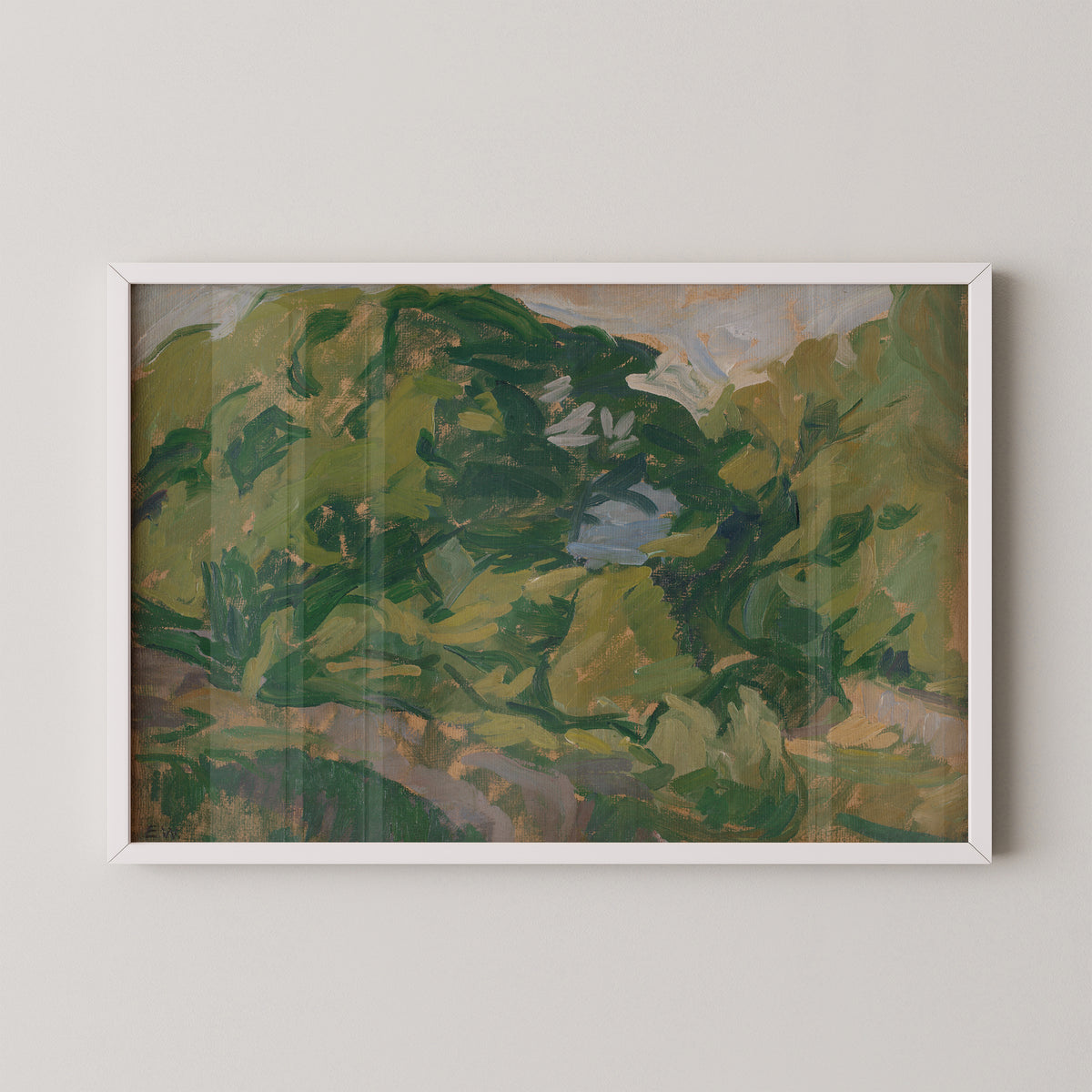 White-framed Landscape, Christiansø art print by Danish painter Edvard Weie