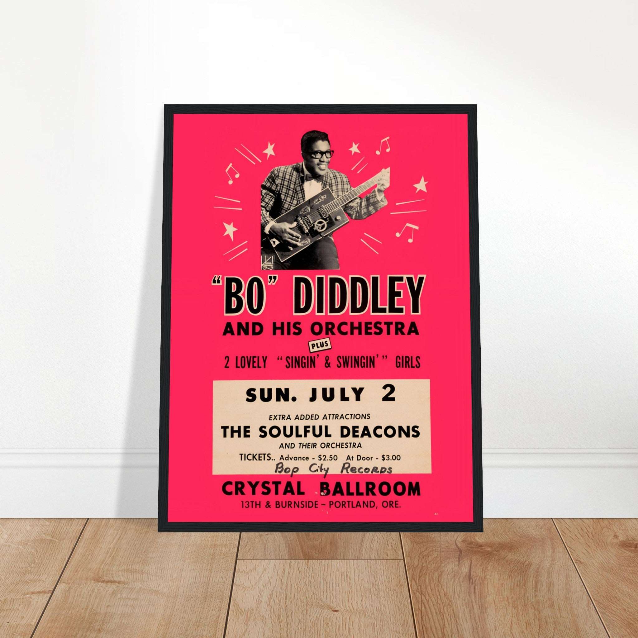 Discover the Bo Diddley Vintage Poster, featuring the legendary rock and roll icon. Perfect for any music lover or vintage memorabilia collection. Shop now!
