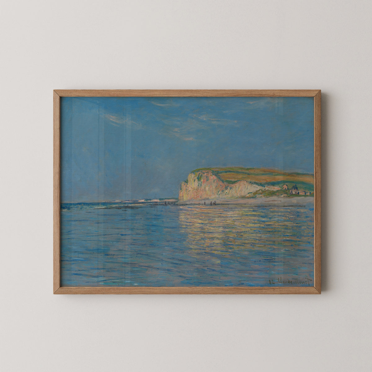 Low Tide at Pourville, near Dieppe, 1882 by Claude Monet, art print in a natural wood frame