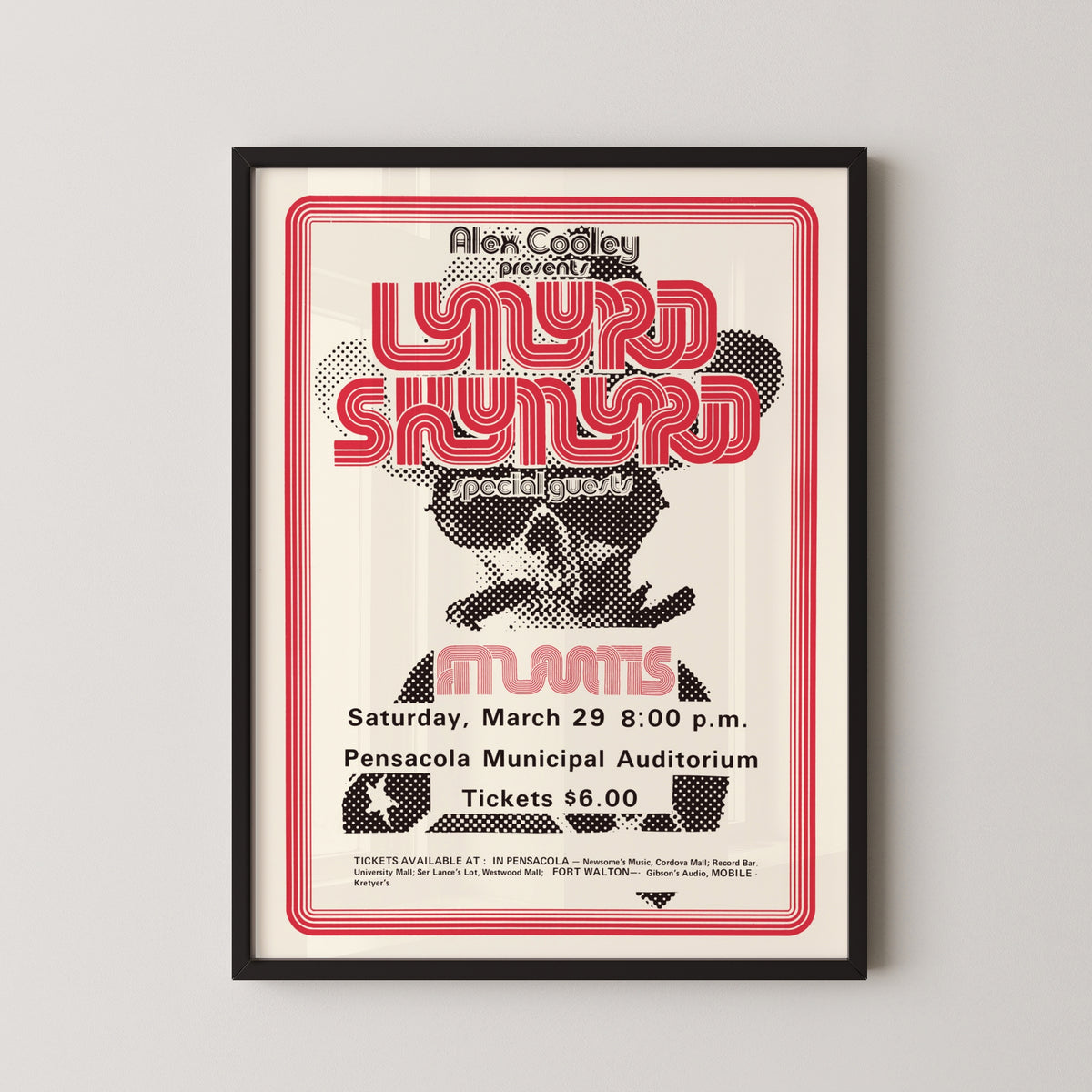 lynyrd skynyrd concert poster – black frame mockup