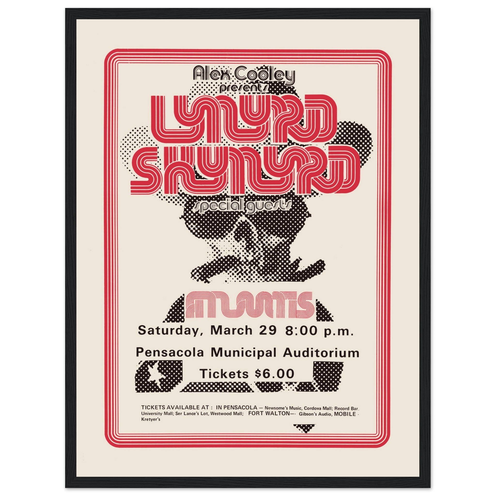 Celebrate the iconic sound of Lynyrd Skynyrd with this vintage concert poster. A perfect addition for rock music lovers, this poster captures the essence of Southern rock. Shop now to add it to your collection.