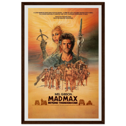 High-quality reproduction of the Mad Max: Beyond Thunderdome film poster, featuring dramatic key art and gritty sci-fi adventure style.