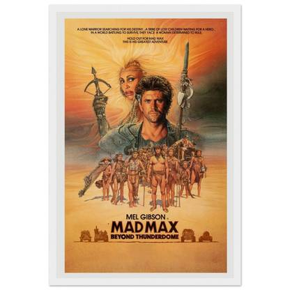 Wall art print of Mad Max: Beyond Thunderdome, a cult classic 1985 movie poster perfect for retro media rooms and film lovers.