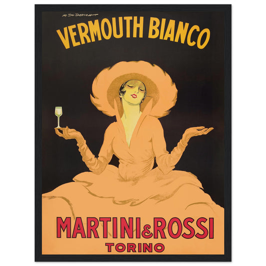 Add classic Italian style to your space with this Martini & Rossi Vermouth Bianco retro poster. A must-have vintage print for cocktail lovers and collectors!
