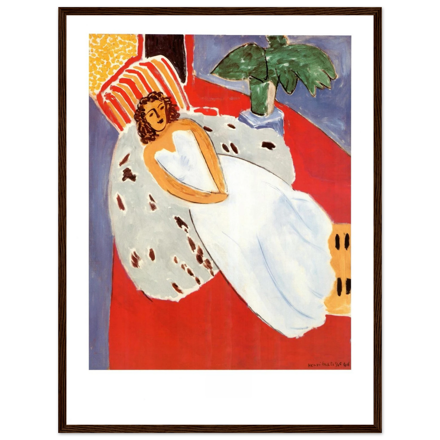 Classic reproduction of Matisse’s Femme en blanc, a celebrated portrait balancing harmony, strength, and decorative richness.