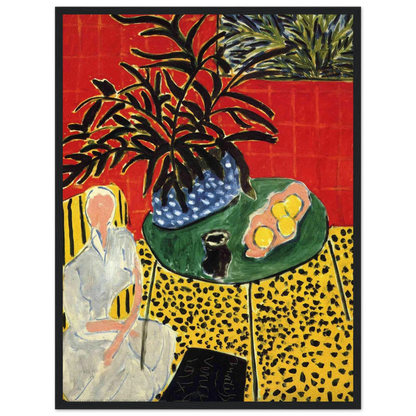 Abstract decorative artwork Interior with Black Fern (1948), a vibrant late-career masterpiece by Henri Matisse.