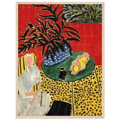 French modernist art print of Interior with Black Fern by Matisse, ideal wall decor for design-focused and contemporary interiors.