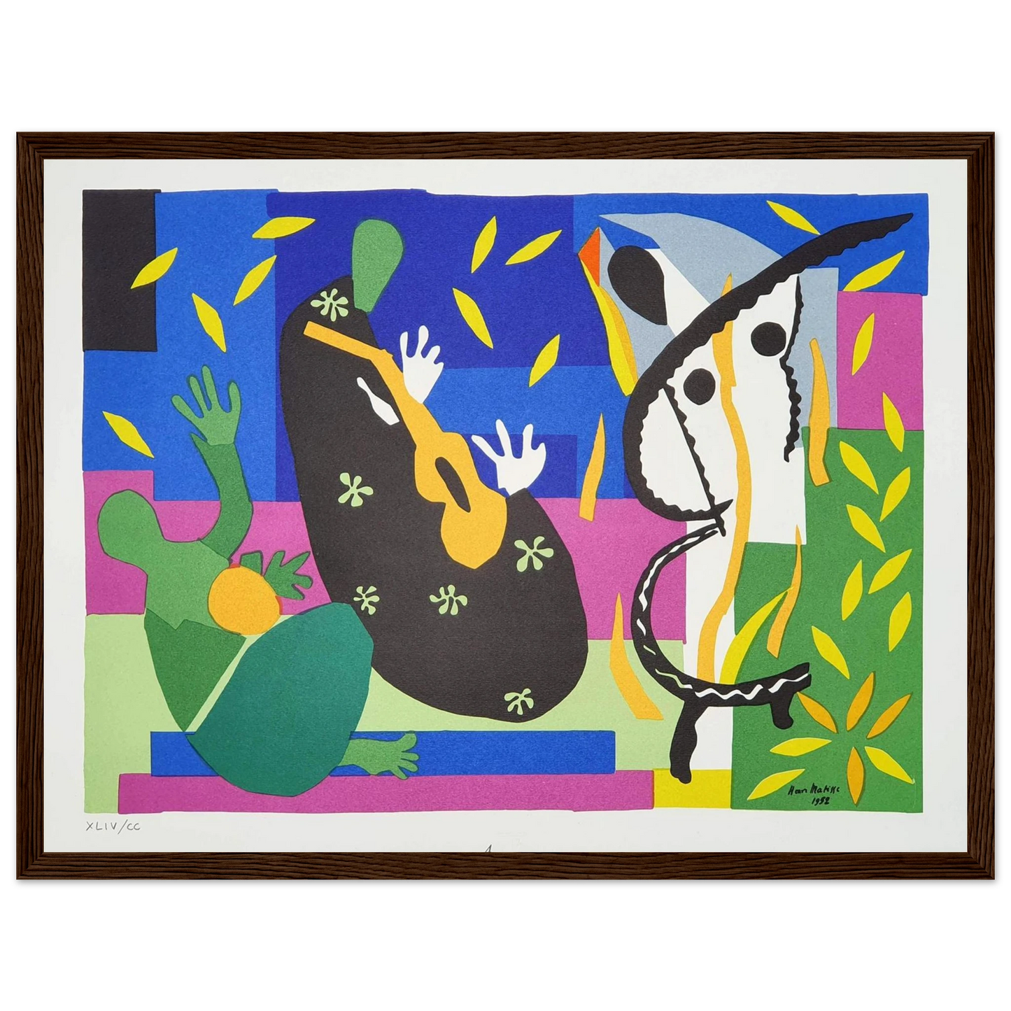 Wall art print of Matisse’s La Tristesse du Roi, a vibrant late-career cut-out expressing rhythm, movement, and lyrical color harmony.