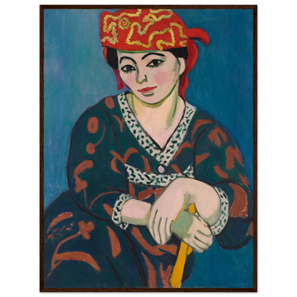 Artwork reproduction of Matisse’s Red Madras Headdress, a portrait highlighting his fascination with exotic textiles and bold design.