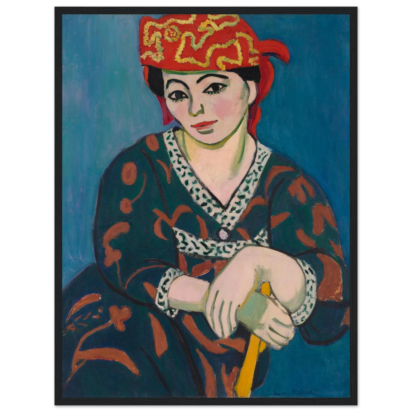 French modernist painting Red Madras Headdress (1907) by Henri Matisse, reproduced on archival-quality paper for collectors and interiors.