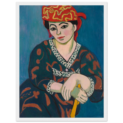 High-quality reproduction of Red Madras Headdress (1907) by Henri Matisse, a Fauvist portrait with bold brushwork and vibrant color.
