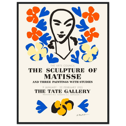 Wall art print of The Sculpture of Matisse Tate Gallery poster, ideal for modern interiors and fans of 20th-century French modernism.