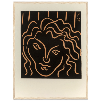 High-quality reproduction of Tête de Femme by Henri Matisse, a minimalist line drawing expressing modern elegance and feminine grace.