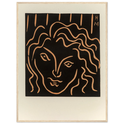 Wall art print of Matisse’s Tête de Femme, showcasing his signature flowing linework and timeless French modernist portrait style.