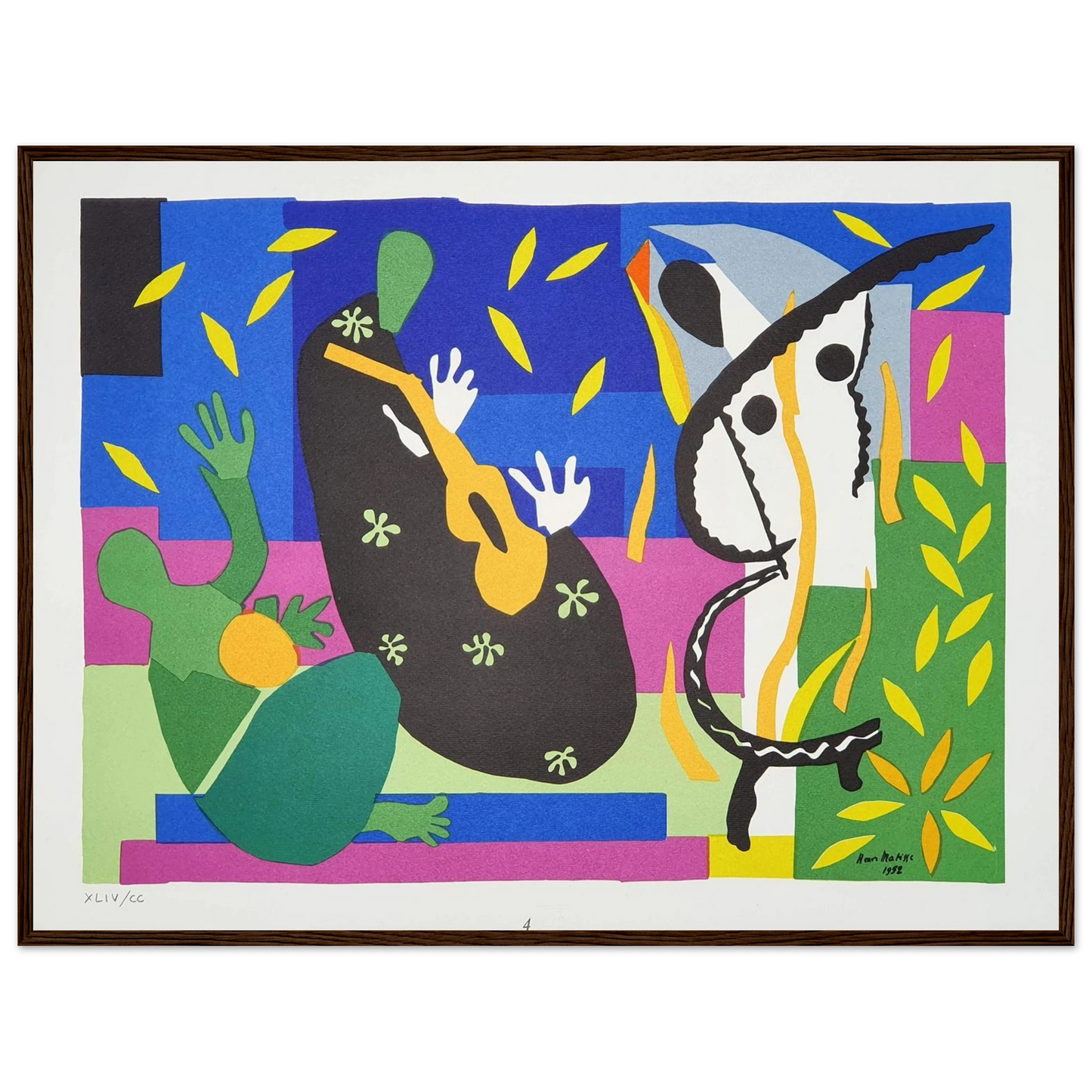 Mid-century modern wall decor featuring Matisse’s The Sorrows of the King, a colorful and contemplative masterpiece of modern art.