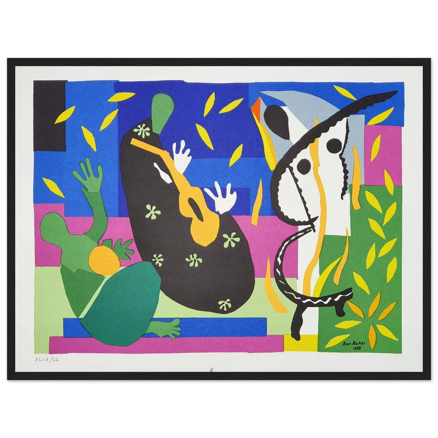 Modern art reproduction of The Sorrows of the King by Henri Matisse, showcasing abstract human forms and expressive mid-century color.