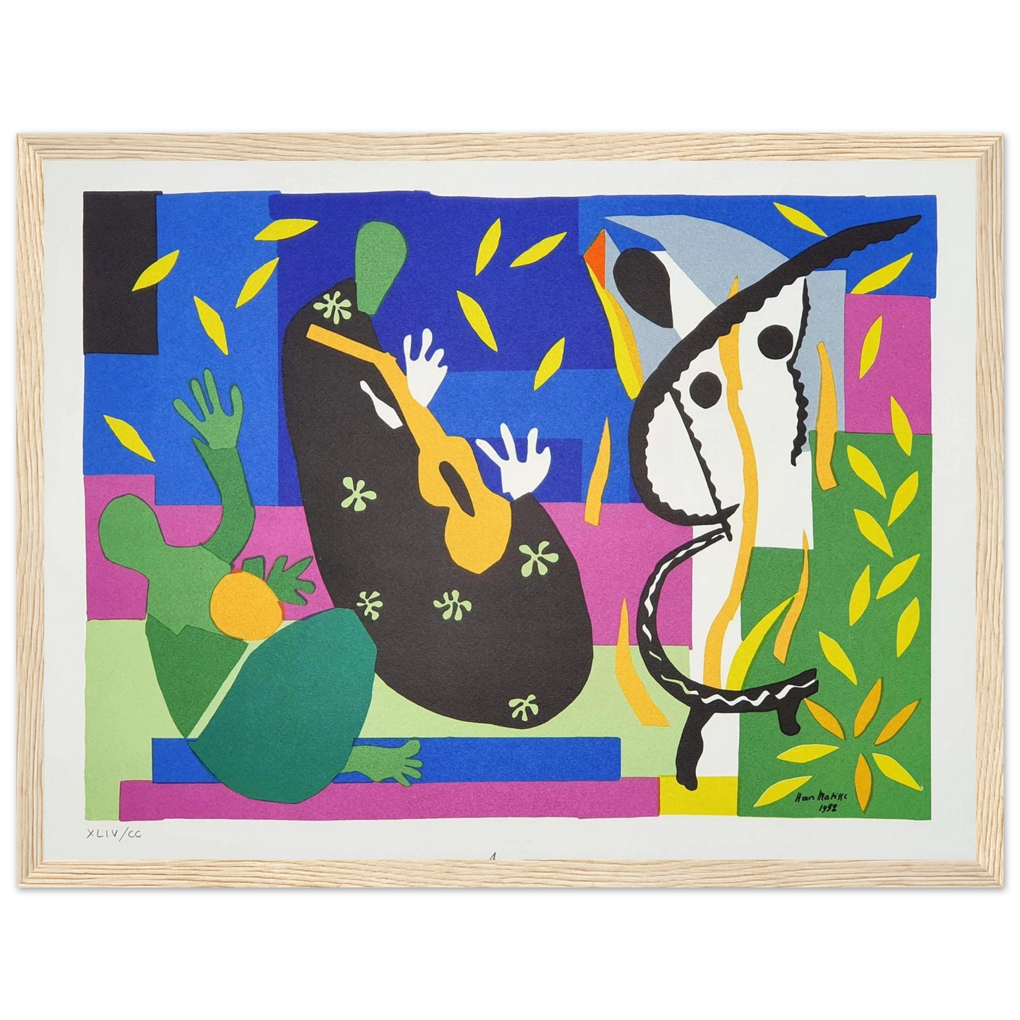 High-quality reproduction of The Sorrows of the King (1952) by Henri Matisse, a bold paper cut-out masterpiece symbolizing joy, memory, and reflection.