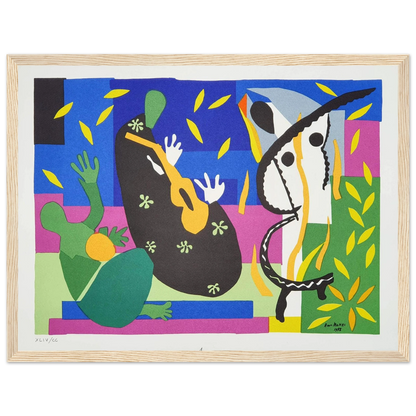 High-quality reproduction of The Sorrows of the King (1952) by Henri Matisse, a bold paper cut-out masterpiece symbolizing joy, memory, and reflection.