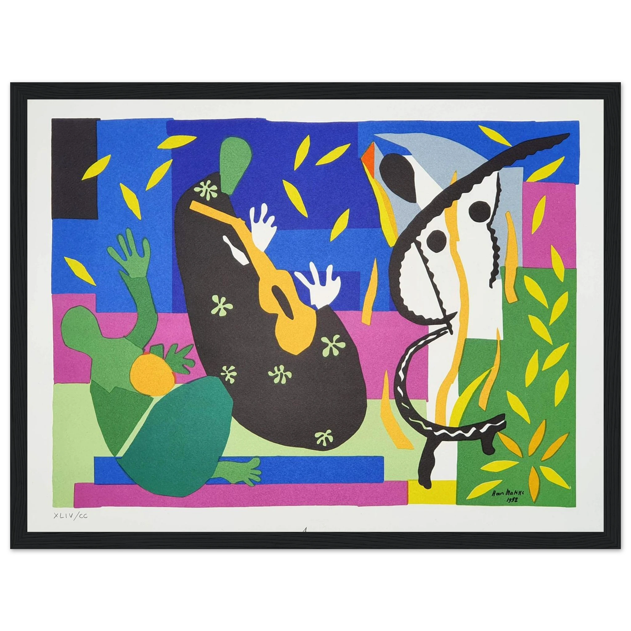 This high-quality reproduction of The Sorrows of the King (La Tristesse du Roi, 1952) by Henri Matisse captures one of the artist’s final and most celebrated works. Created with his famous paper cut-out technique, the piece uses bold color, abstract forms, and expressive rhythm to portray the artist himself with a lute—a reflection on joy, age, and memory. Printed on archival-quality paper, this poster print makes striking modern wall art for minimalist, mid-century, or contemporary interiors. Perfect for M