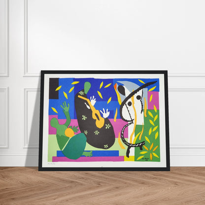 This high-quality reproduction of The Sorrows of the King (La Tristesse du Roi, 1952) by Henri Matisse captures one of the artist’s final and most celebrated works. Created with his famous paper cut-out technique, the piece uses bold color, abstract forms, and expressive rhythm to portray the artist himself with a lute—a reflection on joy, age, and memory. Printed on archival-quality paper, this poster print makes striking modern wall art for minimalist, mid-century, or contemporary interiors. Perfect for M