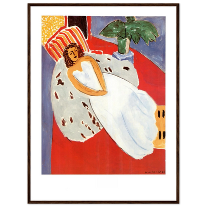 Fine art wall decor featuring Henri Matisse’s Woman in White, a serene and stylish portrait in the French modernist tradition.