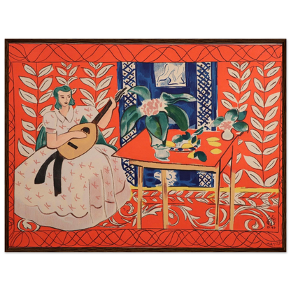 Music-inspired artwork Woman Playing Lute by Henri Matisse, reproduced as an archival fine art print full of warmth and expression.