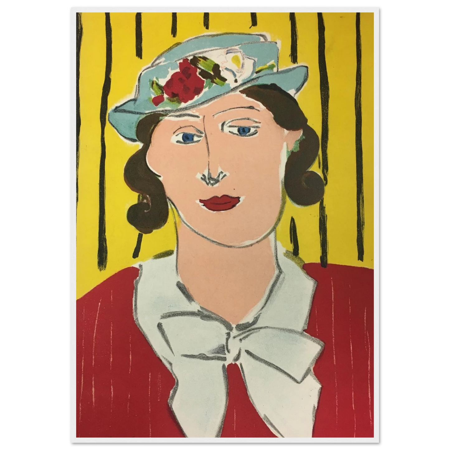 Wall art print of Matisse’s Woman with a Hat, an avant-garde painting that shocked Paris with its radical use of vibrant color.