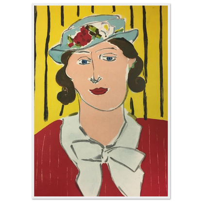 Wall art print of Matisse’s Woman with a Hat, an avant-garde painting that shocked Paris with its radical use of vibrant color.