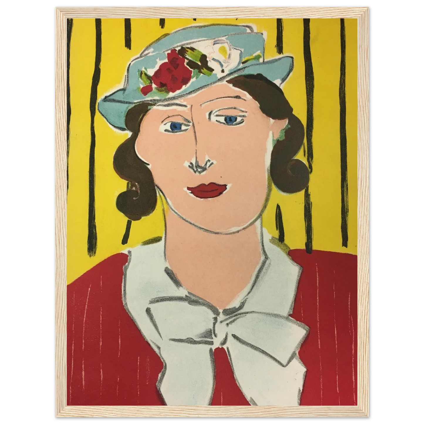 Modern art reproduction of Matisse’s Woman with a Hat, a defining early 20th-century portrait of expressive power and daring style.