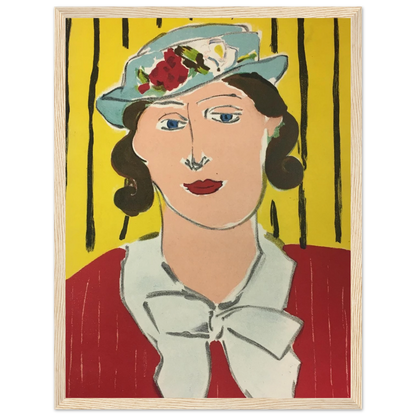 Modern art reproduction of Matisse’s Woman with a Hat, a defining early 20th-century portrait of expressive power and daring style.